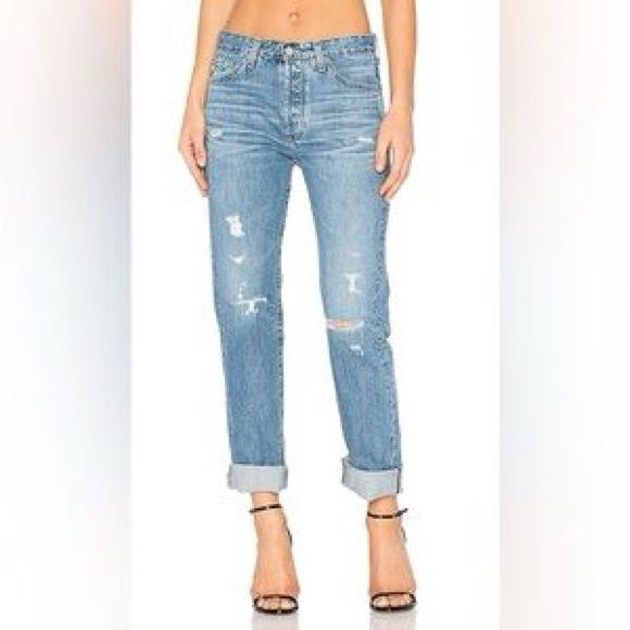 Ag Adriano Goldschmied Denim - AG Adriano Goldschmied AGED Sloan Vintage Straight Leg Distressed Jeans Size 28